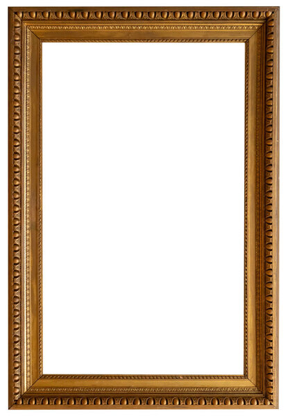 Gold vibackgroundntage picture frame isolated on white 