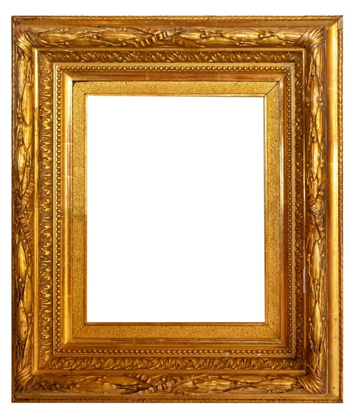 Gold Vibackgroundntage Picture Frame Isolated White — Stock Photo, Image