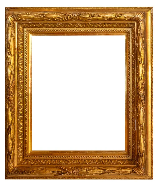 Gold Vibackgroundntage Picture Frame Isolated White — Stock Photo, Image