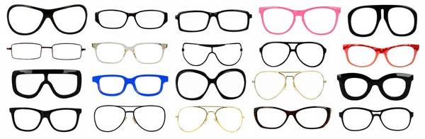 Conjunto Monturas Gafas Aisladas Para Montar Cabeza —  Fotos de Stock