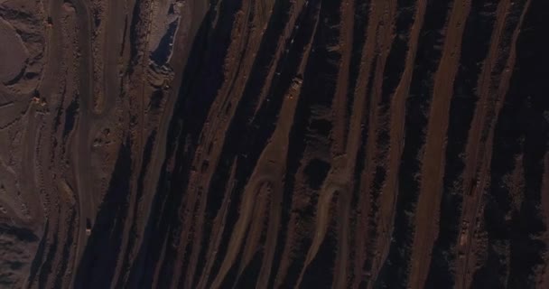 Riesige Eisenerzgrube Eisenerzgrube Luftaufnahme Von Oben — Stockvideo