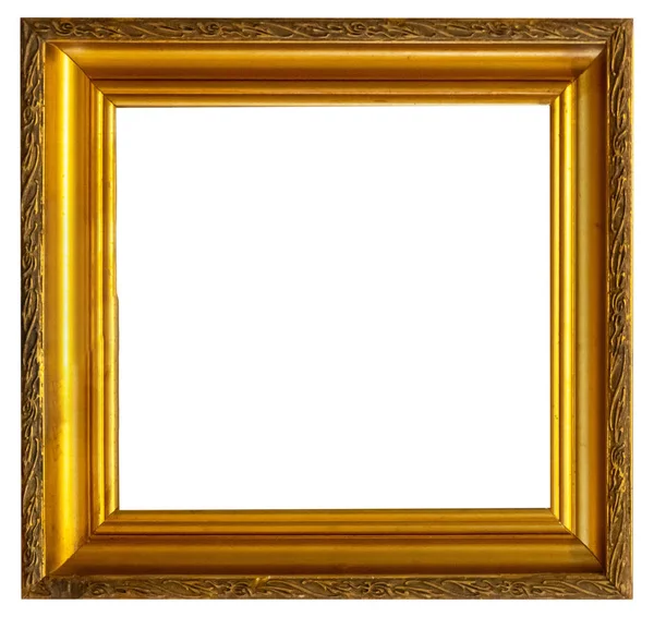 Картинна Рамка Ізольований Інтер Старовинного Мистецтва Золотий Багет — стокове фото
