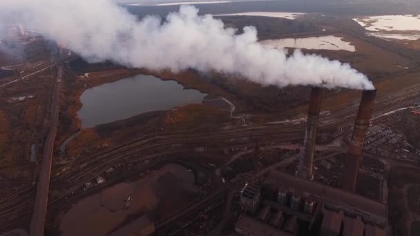 Старий Сталевий Млин Дим Екологічна Катастрофа Забруднення Навколишнього Середовища Старий — стокове відео