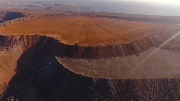 Minério Ferro Metalúrgico Pedreira Mineração Por Fotografia Aérea Método Aberto — Vídeo de Stock