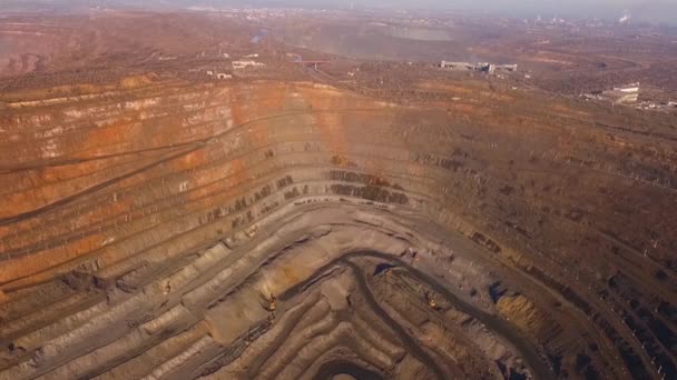 Quarry Iron Ore Mining Industry Aerial Photography — 비디오