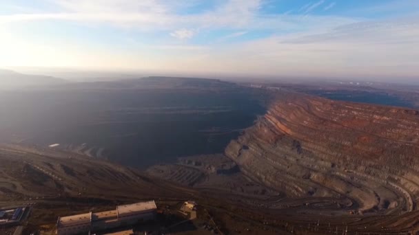 Extracción Mineral Hierro Industria Minera Fotografía Aérea — Vídeos de Stock