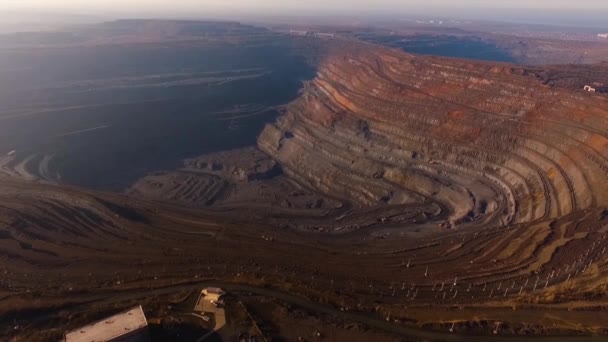 Quarry Iron Ore Mining Industry Aerial Photography — Stock Video