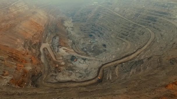 Exploração Céu Aberto Pedreiras Indústria Minério Ferro — Vídeo de Stock