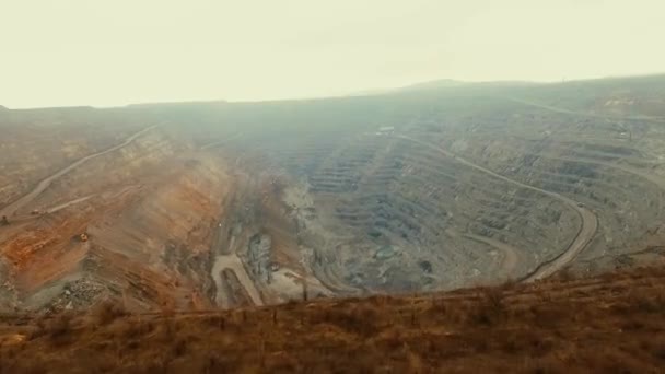 Extracción Cielo Abierto Canteras Industria Del Mineral Hierro — Vídeo de stock