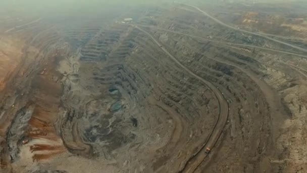 Exploração Céu Aberto Pedreiras Indústria Minério Ferro — Vídeo de Stock
