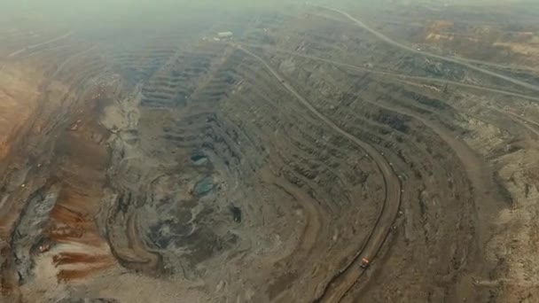 Extracción Cielo Abierto Canteras Industria Del Mineral Hierro — Vídeo de stock