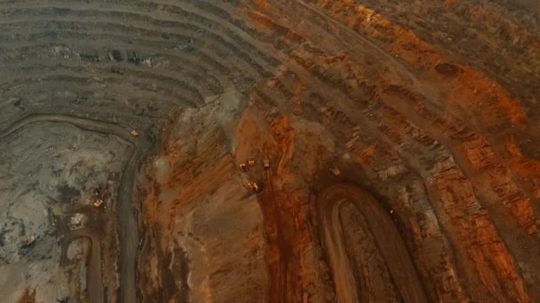 Těžební Povrchová Těžba Železné Rudy — Stock video