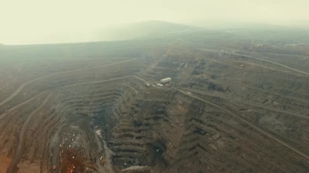 Exploitation Carrières Ciel Ouvert Industrie Minerai Fer — Video