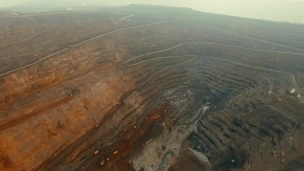 Steinbruch Tagebau Der Eisenerzindustrie — Stockvideo