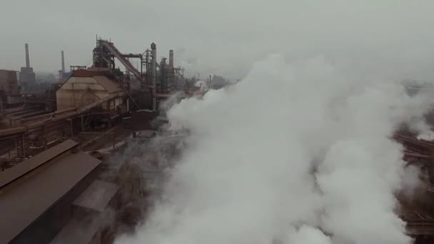 Imagens Aéreas Drones Tubos Fábrica Aço Durante Alta Acima Planta — Vídeo de Stock