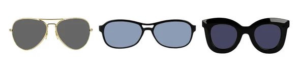 Zestaw Okularów Przeciwsłonecznych Izolowanych Białym Tle — Zdjęcie stockowe