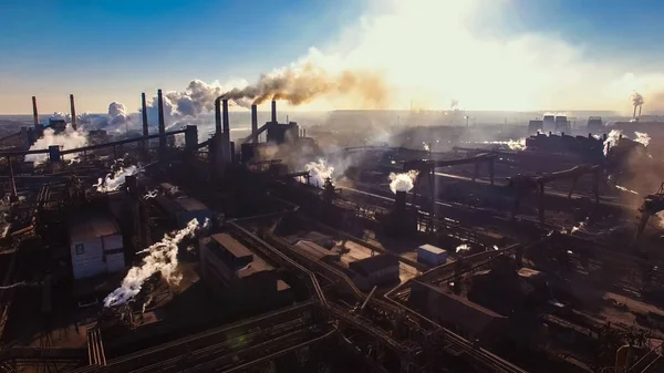 Metallurgisk Växt Gammal Miljöförändring Rök Från Fabrik Skorsten — Stockfoto
