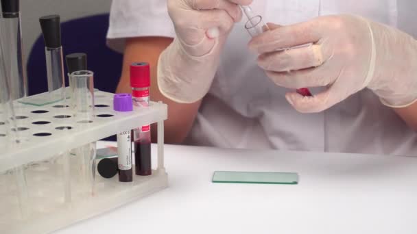 Test Laboratorio Coronavirus Fare Esami Del Sangue Provette Medicina Medico — Video Stock