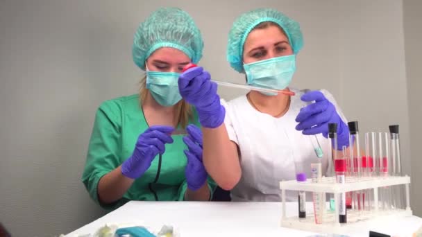 Exames Laboratoriais Coronavírus Fazendo Exames Sangue Tubos Teste Medicina Médico — Vídeo de Stock