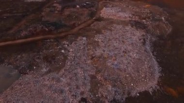 Garbage dump outdoor outdoors aerial photography waste trash landfill mountain garbage.