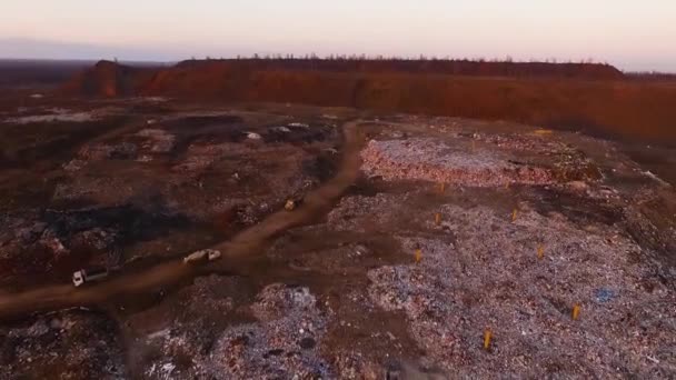 Décharge Des Ordures Plein Air Photographie Aérienne Déchets Déchets Décharge — Video