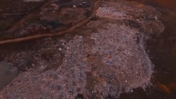 Garbage Dump Outdoor Outdoors Aerial Photography Waste Trash Landfill Mountain — Stok video