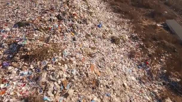 Vertedero Basura Aire Libre Fotografía Aérea Basura Basurero Basura Montaña — Vídeo de stock