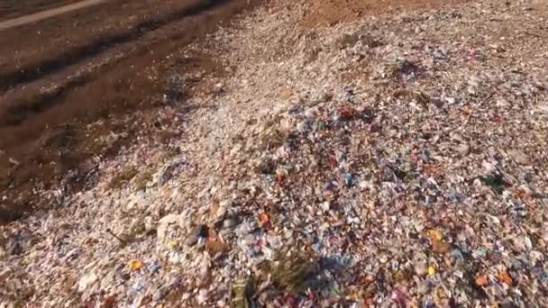 Discarica Rifiuti All Aperto Fotografia Aerea Rifiuti Discarica Rifiuti Montagna — Video Stock