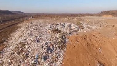 Garbage dump outdoor outdoors aerial photography waste trash landfill mountain garbage.