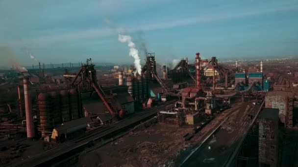 Metallurgische Anlage Anlage Rohr Rauch Schlechte Ökologie Metallurgie — Stockvideo