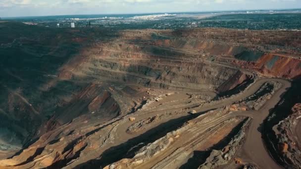 Minería Cielo Abierto Mineral Hierro Cielo Abierto — Vídeos de Stock