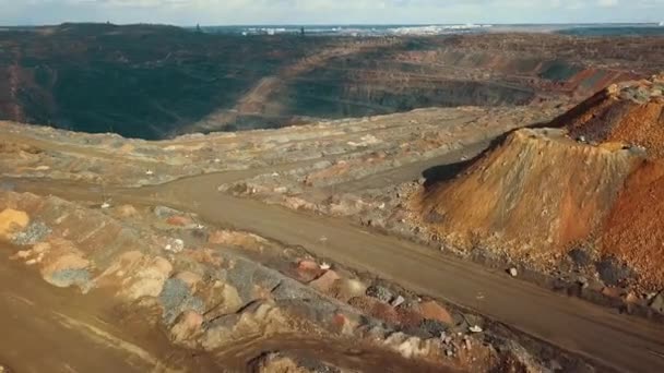 Mineração Céu Aberto Minério Ferro Céu Aberto — Vídeo de Stock