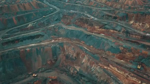 Minería Cielo Abierto Mineral Hierro Cielo Abierto — Vídeos de Stock