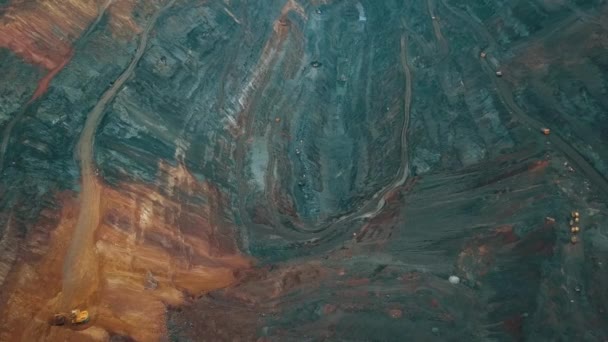 Open Pit Mining Open Pit Iron Ore — Stock Video