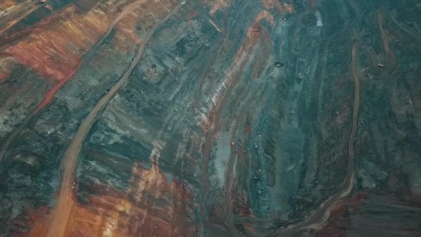 Otevřená Jáma Těžby Železné Rudy — Stock video
