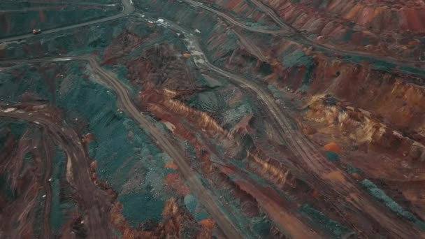 Mineração Céu Aberto Minério Ferro Céu Aberto — Vídeo de Stock