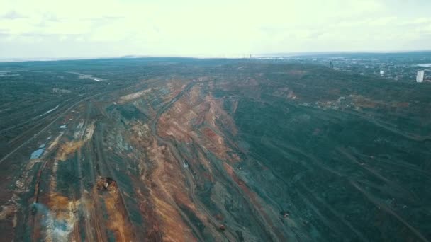 Minería Cielo Abierto Mineral Hierro Cielo Abierto — Vídeo de stock