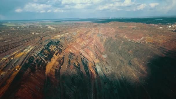 Estrazione Cielo Aperto Minerale Ferro Cielo Aperto — Video Stock