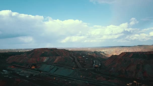 Minería Cielo Abierto Mineral Hierro Cielo Abierto — Vídeos de Stock