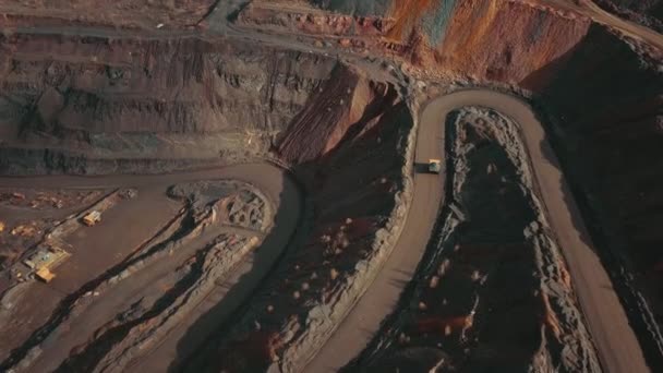 Mineração Céu Aberto Minério Ferro Céu Aberto — Vídeo de Stock