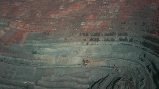 Pedreira Céu Aberto Para Mineração Céu Aberto Trabalhos Mineração Minério — Vídeo de Stock