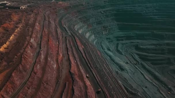 Cantera Cielo Abierto Para Minería Minera Cielo Abierto Minería Mineral — Vídeo de stock