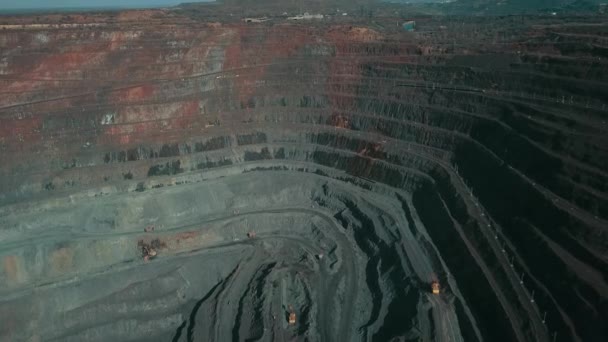 Cava Cielo Aperto Estrazione Mineraria Miniera Cielo Aperto Lavoro Minerario — Video Stock