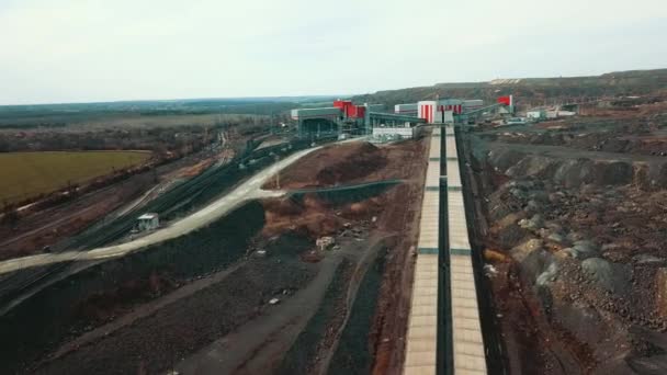 Mineração Metalurgia Vegetal Processamento Fábrica Vista Aérea Vídeo — Vídeo de Stock