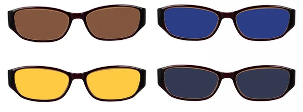 Moda Güneş Gözlüğü Seti Göz Giysisi Gözlük Çerçeveleri — Stok fotoğraf