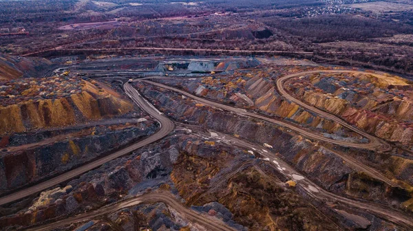 鉄鉱石の巨大な採石場 Opencast Mining Iron Ore — ストック写真