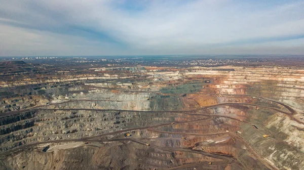 Open Cast Mine Quarry Using Open Pit Mining Ore Type — Stock Photo, Image