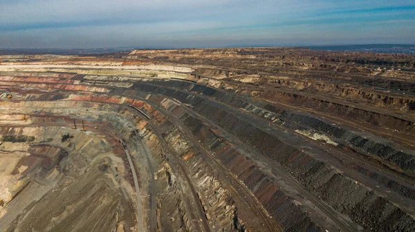 Open Cast Mine Quarry Using Open Pit Mining Ore Type — Stock Photo, Image