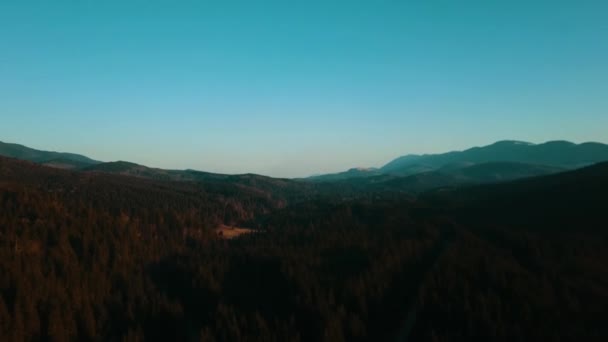 Montagne Altipiani Tramonto Fotografia Aerea Video — Video Stock