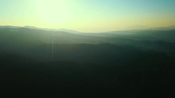 Montanhas Pôr Sol Highlands Fotografia Aérea Para Vídeo — Vídeo de Stock